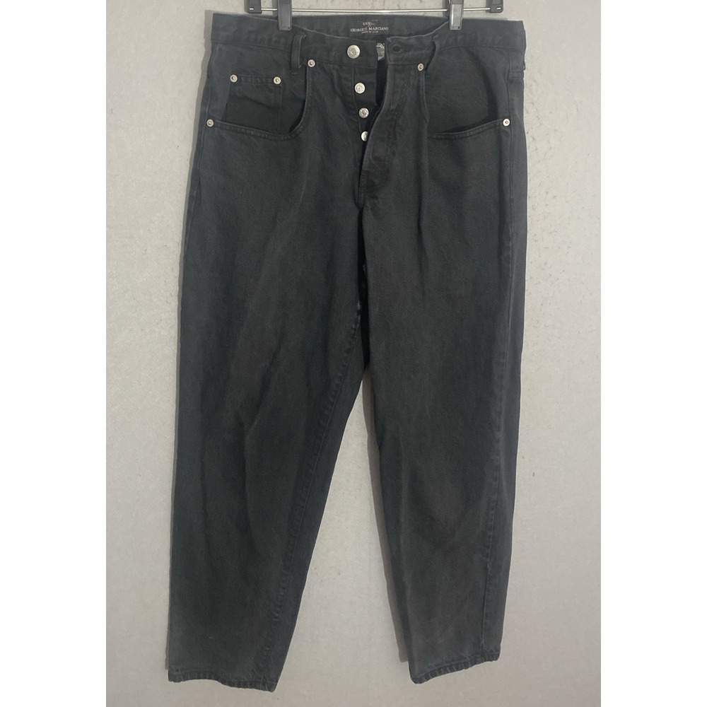 Guess Georges Marciano High-Waisted Baggy Black Denim Jeans Women's 32x30 USA